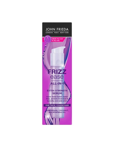 John Frieda Frizz Ease Serum Extrafuerte Todo-en-1 50 ml envase frontal