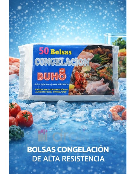 50 Bolsas Congelación Buho 25x35 cm | Resistencia y Cierre