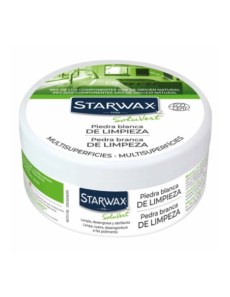 Tarro de Piedra Blanca de Limpieza Starwax SoluVert 375 g con sello Ecocert