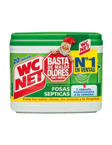 Pack WC NET Fosas Sépticas 20 cápsulas activador biológico.