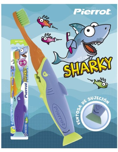 Cepillo Infantil Pierrot Sharky Plegable 2-8 años | Drolim.com