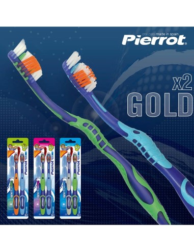 Cepillo Dental Pierrot Gold Medio Pack 2 uds