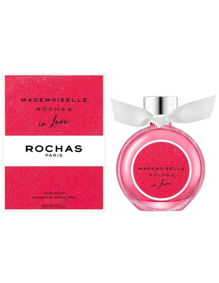 Frasco grande Mademoiselle Rochas In Love con lazo blanco