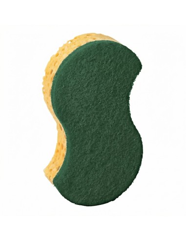 Esponja vegetal Spontex ergonómica para limpieza de vajilla.