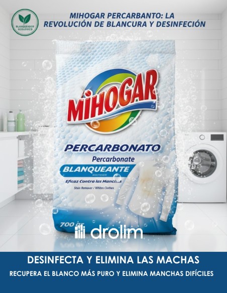 Blanqueador ecológico Mihogar para ropa blanca y color
