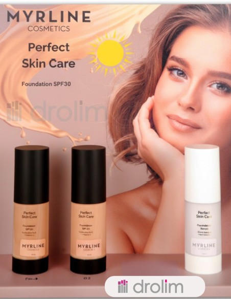 Base Maquillaje Myrline SPF30 Ácido Hialurónico Tono 01 | Drolim