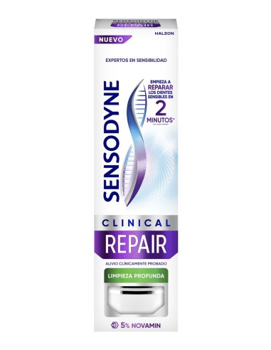 Estuche de pasta dental Sensodyne Clinical Repair Limpieza Profunda con tecnología Novamin