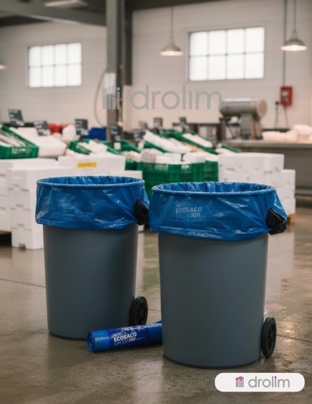 Saplex Ecosaco Sacos de Basura 100L Cierre Fácil | 10 Uds