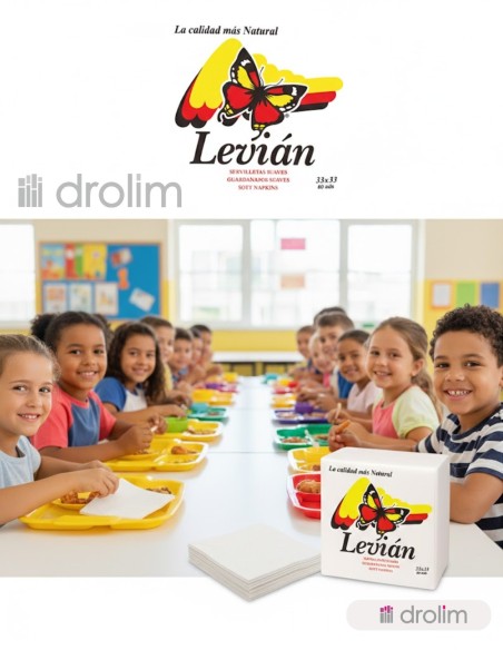 Servilleta 33x33 cm Blanca Levian 1 Capa 80 uds