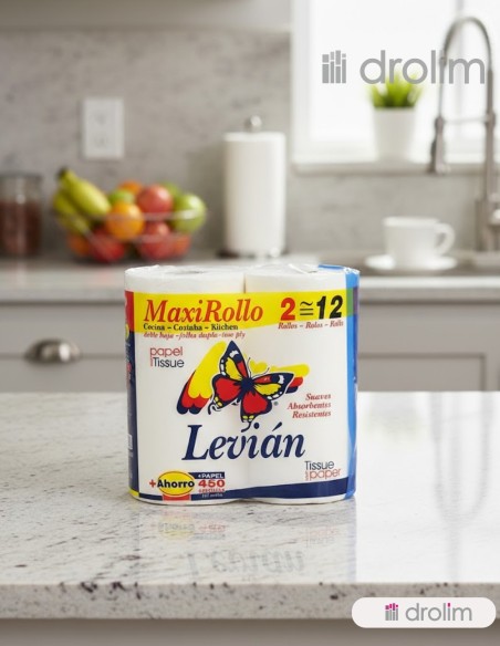 Levian Papel de Cocina 2 Maxi Rollos Alta Absorción