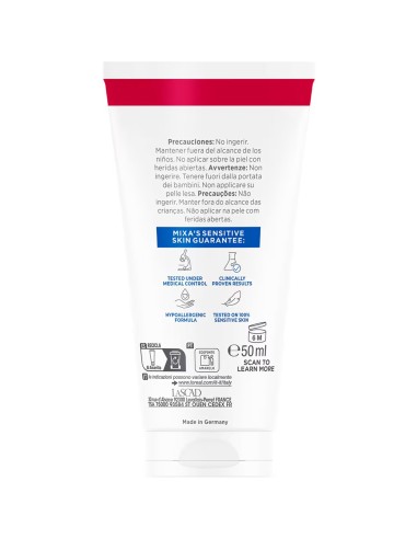 Fórmula Mixa Cica+ con glicerina y pantenol para piel irritada.