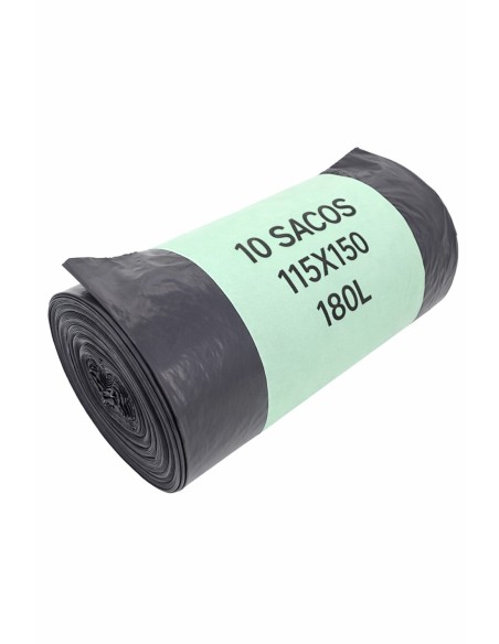 Saco Basura 115x150 cm 10 Uds Negro (Especial Contenedores) 180L