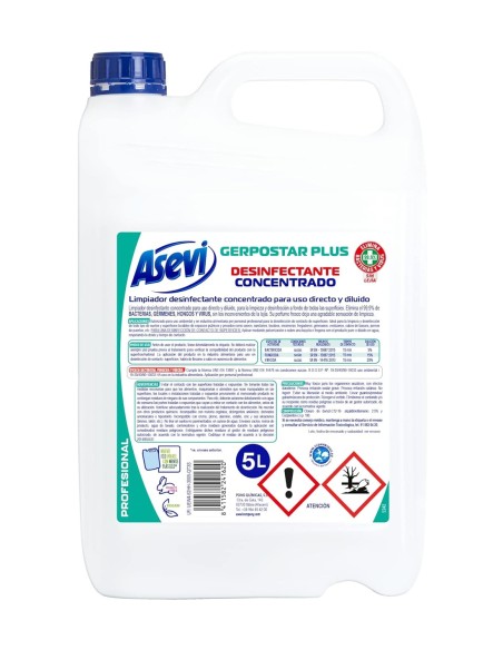 Asevi Gerpostar Plus Desinfectante Profesional 5 litros