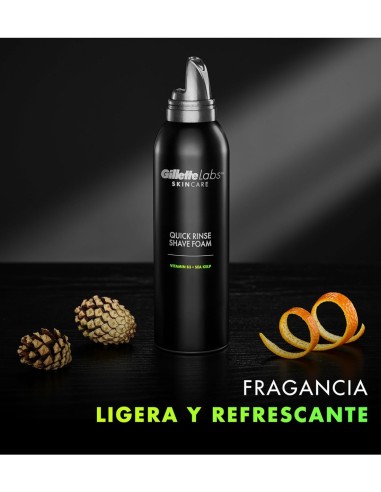 Detalle envase negro y verde Gillette Labs Skincare para hombre.