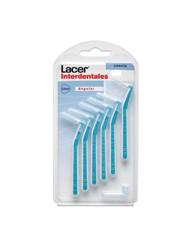 Pack 6 cepillos interdentales Lacer angulares cónicos