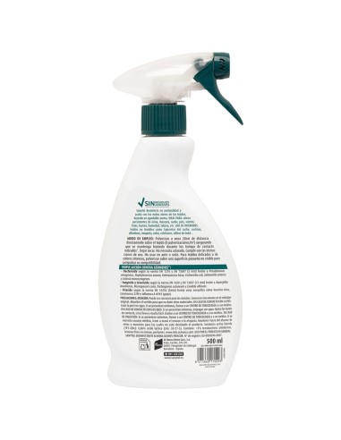 Bote spray Sanytol desinfectante de tejidos elimina olores.