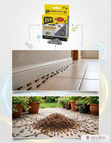 Zum Trampa Hormigas Cebo en Gel 2x5g | Insecticida Eficaz | Drolim