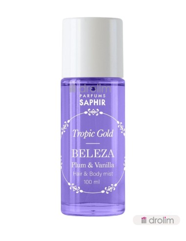 Bruma perfumada para cuerpo y cabello Saphir Tropic Gold Beleza 100 ml