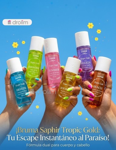 Bruma Cuerpo y Pelo Saphir Tropic Gold Paradise 100ml | Drolim