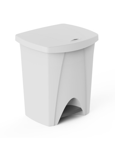 Cubo de basura blanco con pedal línea Nature 25 litros.
