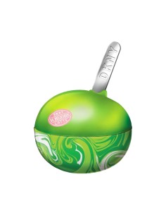 Frasco icónico DKNY Latte Matcha diseño verde jaspeado.