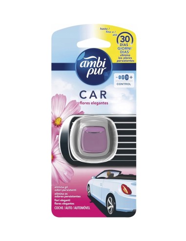 Ambientador Ambi Pur Car Flores Elegantes para coche.