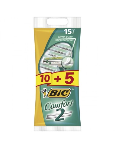 Pack de 15 maquinillas desechables BIC Comfort 2