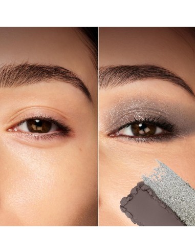 Antes y después maquillaje de ojos con sombra Umber Spark