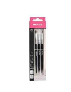 Set de 3 pinceles dobles Nail Art Kit Beter