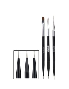 Set de 3 pinceles dobles Nail Art Kit Beter 2
