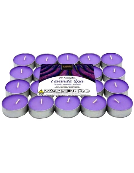 Pack 20 lamparillas aromáticas Lavanda Spa Lumar.