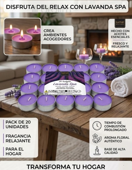 Lamparilla Lavanda Spa Lumar Pack 20 uds | Drolim.com