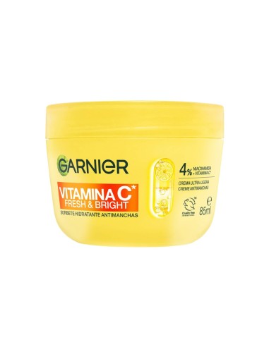Garnier Vitamina C Fresh & Bright Sorbete Hidratante Antimanchas en tarro de 85 ml