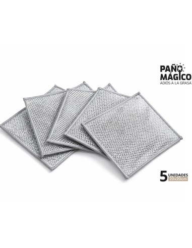 Pack 5 unidades Paño Mágico PAMEX antigrasa 20x20 cm.