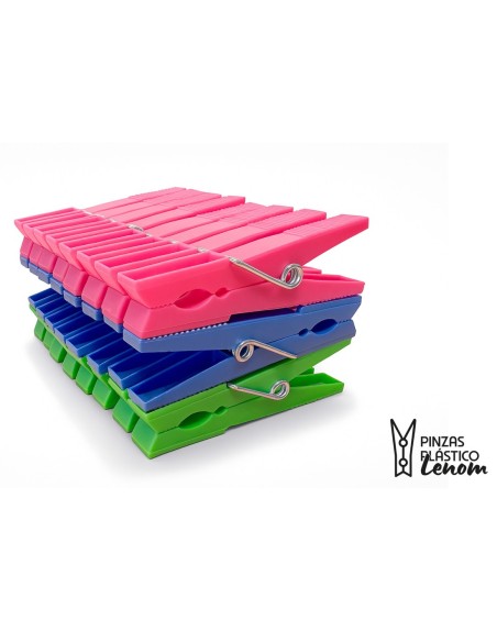 Pinzas resistentes de colores surtidos para tendedero.