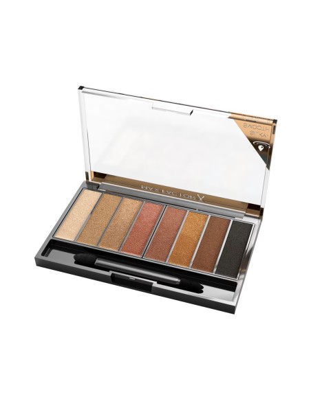 Swatches de sombras doradas y tierras Max Factor Nude Palette