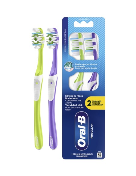 Oral-B Cepillo Dental Pro-Clean 40 Medio Pack 2 uds