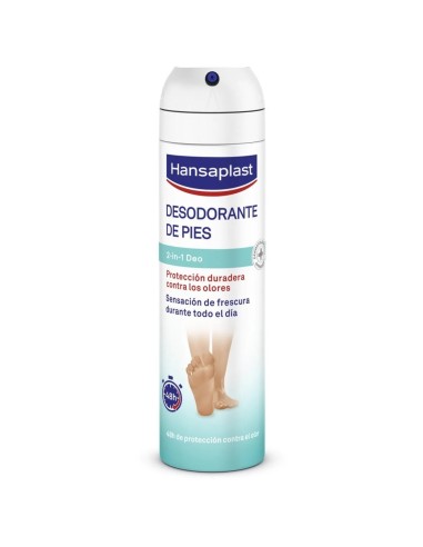 Spray desodorante de pies Hansaplast 48h protección.