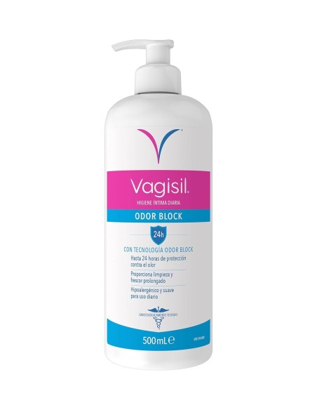 Botella de 500 ml de gel de higiene íntima Vagisil Odor Block con dosificador