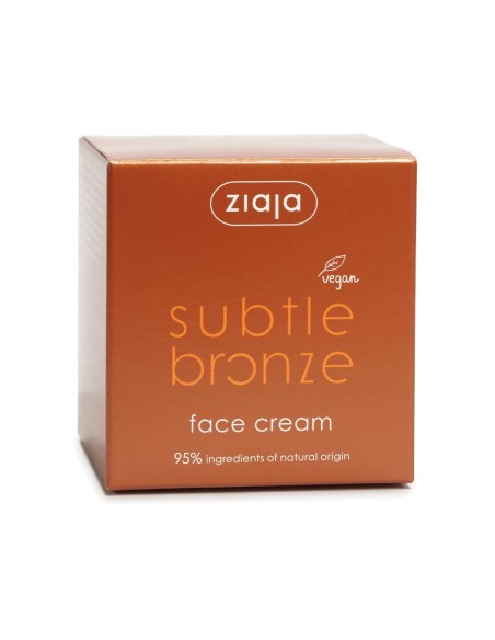 Caja de crema facial autobronceadora Ziaja Subtle Bronze 50 ml.