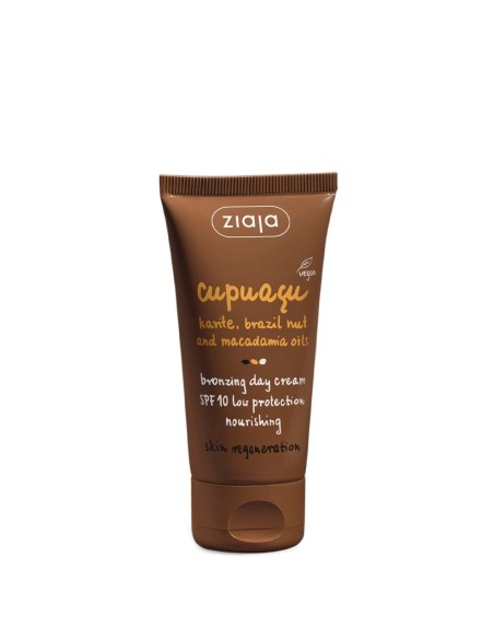 Crema facial nutritiva y bronceadora con SPF10 Ziaja.