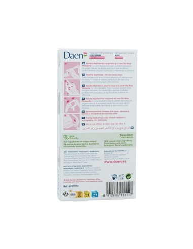 Instrucciones de uso bandas de cera fría Daen para cuerpo.