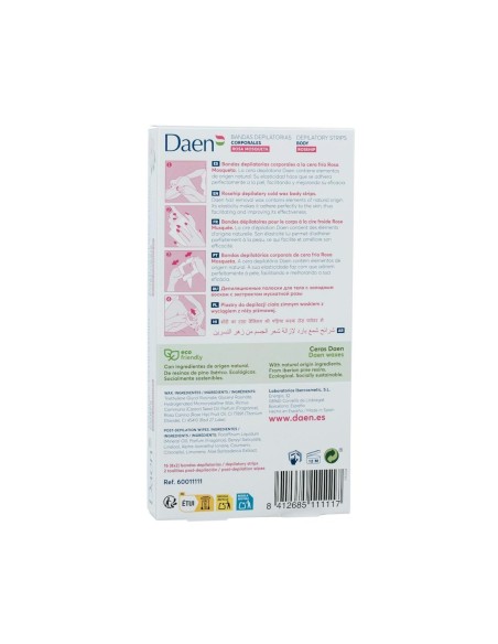Instrucciones de uso bandas de cera fría Daen para cuerpo.