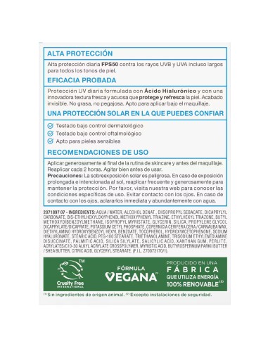 Alta protección UV invisible Garnier Delial Super UV rostro