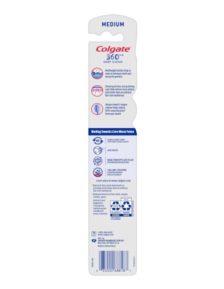 Packaging cepillo Colgate 360 antibacterias 4 en 1