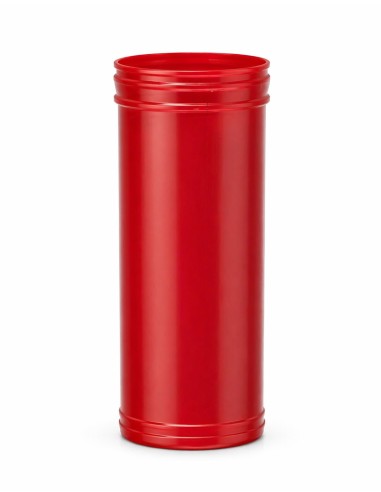 Velador gordo rojo translúcido de 16 cm para altar.