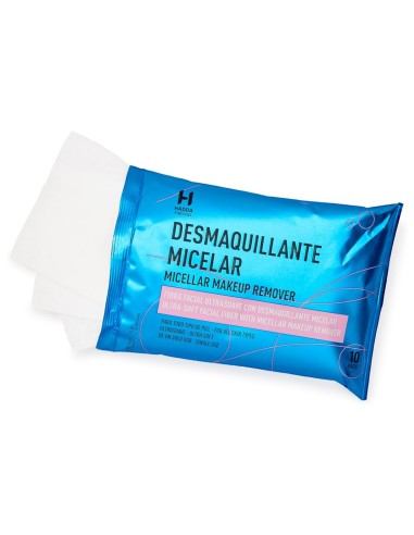 Detalle de la bolsa de fibra facial ultrasuave con agua micelar Jalsosa