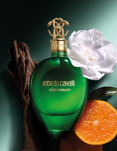 Diseño exclusivo frasco verde Roberto Cavalli 75 ml