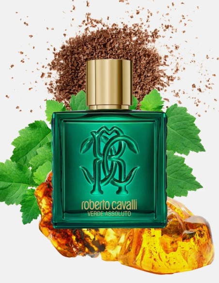 Notas de sándalo y jengibre en Roberto Cavalli Verde Assoluto.