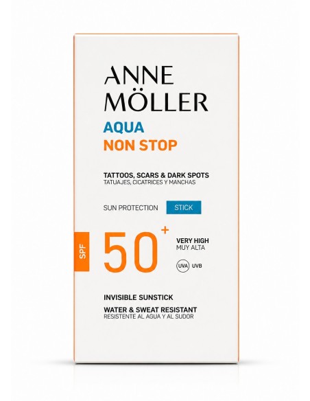 Stick solar invisible Anne Möller SPF50+ para zonas sensibles.